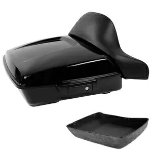 ブラックチョップドパックトランク背もたれパッドハーレーツアーパックツーリング2014-2024用 Black Chopped Pack Trunk Backrest Pad Fit For Harley Tour Pak Touring 2014-2024 【並行輸入品】