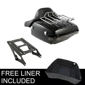 キング トランク パッド マウント ラック LED ライト ハーレー ストリート ロード グライド 2014-2024 に適合 King Trunk Pad Mount Rack LED Light Fit For Harley Street Road Glide 2014-2024 【並行輸入品】