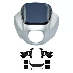 フロントフェアリングフロントガラスハーレーストリートボブ18-24バラクーダシルバーデニムに適合 Front Fairing Windshield Fit For Harley Street Bob 18-24 Barracuda Silver Denim 【並行輸入品】