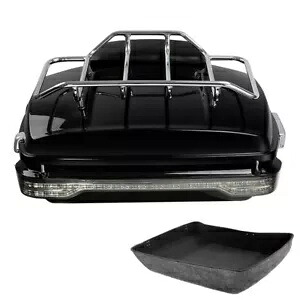 みじん切りトランク背もたれ荷物ラック LED ライトハーレーロードグライド 14-2024 に適合 Chopped Trunk Backrest Luggage Rack LED Light Fit For Harley Road Glide 14-2024 【並行輸入品】