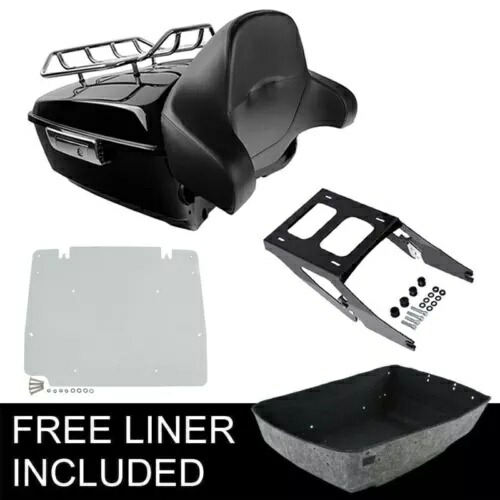 キングパック トランクマウントラックプレート ハーレーツアーパックスポーツグライド 18-21 ブラックに適合 King Pack Trunk Mount Rack Plate Fit For Harley Tour Pak Sport Glide 18-21 Black 【並行輸入品】