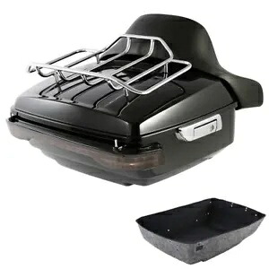 キングトランク背もたれ荷物ラック LED ライトはハーレーロードグライド 2014-2024 に適合 King Trunk Backrest Luggage Rack LED Light Fits For Harley Road Glide 2014-2024 【並行輸入品】
