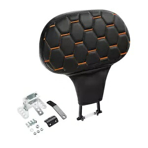 ブラック + オレンジ ドライバー バックレスト & ブラケット ハーレー ツーリング ストリート グライド FLHX に適合 Black+Orange Driver Backrest & Bracket Fit For Harley Touring Street Glide FLHX 【並行輸入品】