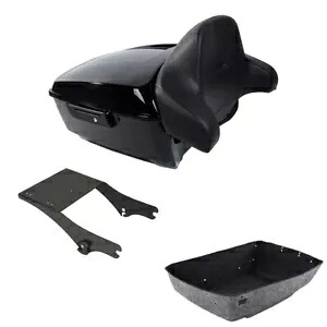 ブラックキングパック トランクバックレスト ツーアップマウントラック ハーレーロードグライド 97-08用 Black King Pack Trunk Backrest Two Up Mount Rack Fit For Harley Road Glide 97-08 【並行輸入品】