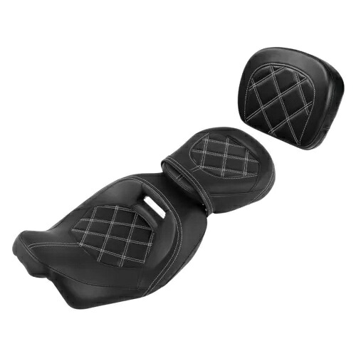 ライダー&助手席パッド付き ハーレーエレクトラロードストリートグライド2009-2023に適合 Rider & Passenger Seat w/ Pad Fit For Harley Electra Road Street Glide 2009-2023 【並行輸入品】