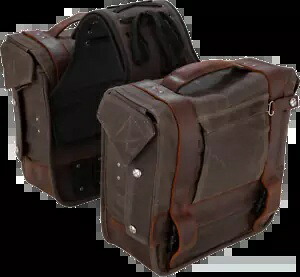 Burly ブランド ダークオーク ワックスコットン スローオーバーサドルバッグ ハーレーダビッドソン用 Burly Brand Dark Oak Waxed Cotton Throw over Saddlebags for Harley Davidson 【並行輸入品】