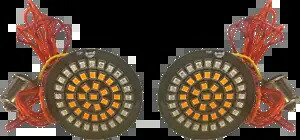 カスタムダイナミクス 1156 レッドアンバー LED リアブレットターンシグナルインサート ハーレー用 Custom Dynamics 1156 Red Amber LED Rear Bullet Turn Signal Inserts for Harley 【並行輸入品】