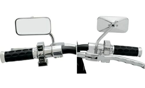 ドラッグ スペシャリティーズ クローム レクタングル オートバイ サイドビュー ハンドルバー ミラー セット Drag Specialties Chrome Rectangle Motorcycle Side View Handlebar Mirror Set 【並行輸入品】