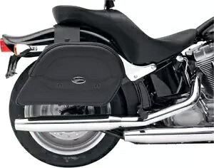 Saddlemen ブラック Cruisn スローオーバー ユニバーサル オートバイ レザー サドルバッグ ハーレー Saddlemen Black Cruisn Throw Over Universal Motorcycle Leather Saddlebags Harley 【並行輸入品】