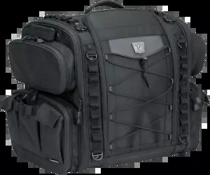Kuryakyn 5284 ブラック テキスタイル Momentum ロード ウォリアー リア ラック バッグ ハーレー用 Kuryakyn 5284 Black Textile Momentum Road Warrior Rear Rack Bag for Harley 【並行輸入品】