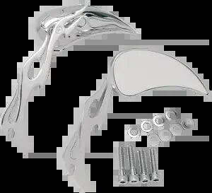 ドラッグスペシャリティーズ クロームフレームドオートバイミラーセット ハーレーFX FXD XL FLHR FLST Drag Specialties Chrome Flamed Motorcycle Mirror Set Harley FX FXD XL FLHR FLST 【並行輸入品】