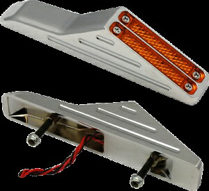 Pro One クローム アンバー レンズ バイパー カスタム デュアル LED ウェッジ オートバイ ウインカー Pro One Chrome Amber Lens Viper Custom Dual LED Wedge Motorcycle Turn Signals 【並行輸入品】
