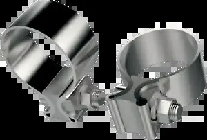 Khrome Werks ステンレススチール ユニバーサル 1 3/4 インチ 排気マフラークランプ ハーレー用 Khrome Werks Stainless Steel Universal 1 3/4\
