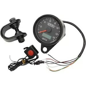 Drag Specialtys ブラック ミニ 2.4 インチ 電子 Speedo オートバイ スピードメーター ハーレー Drag Specialties Black Mini 2.4\