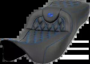 Saddlemen ロードソファ ブルー ラティス 拡張ゲルシート 2008-2024 ハーレーツーリングに適合 Saddlemen Roadsofa Blue Lattice Extended Gel Seat fits 2008-2024 Harley Touring 【並行輸入品】