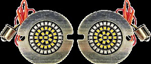 カスタムダイナミクス 1156 レッドアンバー LED リアフラットターンシグナルインサート ハーレー用 Custom Dynamics 1156 Red Amber LED Rear Flat Turn Signal Inserts for Harley 【並行輸入品】