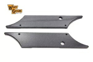 VTwin ブラック カーボンファイバー サドルバッグ ヒンジ カバー 1993-2013 ハーレー ツーリング FLT VTwin Black Carbon Fiber Saddlebag Hinge Covers 1993-2013 Harley Touring FLT 【並行輸入品】