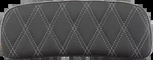 Drag Specialtys ハーレー用ブラック シルバー ステッチ ビニール チョップド ツアー パック パッド Drag Specialties Black Silver Stitched Vinyl Chopped Tour Pack Pad for Harley 【並行輸入品】