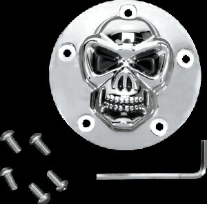 Drag Specialty クローム スカル ポイント カバー 1999-2018 ハーレー ツイン カム モデル Drag Specialties Chrome Skull Points Cover 1999-2018 Harley Twin Cam Models 【並行輸入品】