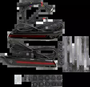 Ciro ブラック レッド LED サドルバッグ ヒンジ ラッチ カバー 2014-2021 ハーレー ツーリング モデル Ciro Black Red LED Saddlebag Hinge Latch Covers 2014-2021 Harley Touring Models 【並行輸入品】