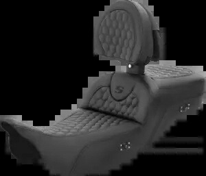 Saddlemen Roadsofa HC ヒーター付き拡張シート & バックレスト 2008-24 ハーレーツーリング用 Saddlemen Roadsofa HC Heated Extended Seat & Backrest for 2008-24 Harley Touring 【並行輸入品】