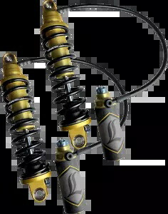 Legend REVO ARC リモート リザーバー 14 インチ 標準リアショック 1999-08 ハーレー ツーリング Legend REVO ARC Remote Reservoir 14\