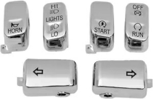 ドラッグスペシャルティ 標準クロームスイッチカバー 96-13 ハーレーダビッドソン FLTR FLHT Drag specialties Standard Chrome Switch Covers 96-13 Harley Davidson FLTR FLHT 【並行輸入品】