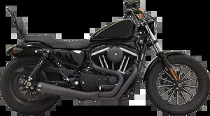Bassani ブラック 2-1 ロード レイジ メガホン エキゾースト 04-21 ハーレー スポーツスター XLN用 Bassani Black 2-1 Road Rage Megaphone Exhaust for 04-21 Harley Sportster XLN 【並行輸入品】
