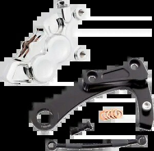 Arlen Ness クローム 4 ピストン リア ブレーキ キャリパー キット 2018-23 ハーレー ソフテイル M8 用 Arlen Ness Chrome 4-Piston Rear Brake Caliper Kit for 2018-23 Harley Softail M8 【並行輸入品】