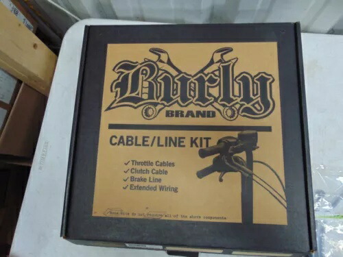 Burly ブラック ビニール ハンドルバー ケーブル キット 13 インチ エイプ ハンガー 14-15 ツーリング ABS B30-1115 Burly Black Vinyl Handlebar Cable Kit 13\