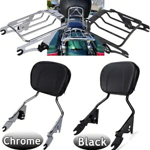 取り外し可能なバックレストシーシーバー/荷物ラックハーレーロードキンググライド 09-21 に適合 Detachable Backrest Sissy Bar /Luggage Rack Fit For Harley Road King Glide 09-21 【並行輸入品】
