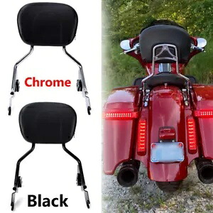 取り外し可能な助手席バックレスト シーシーバー パッド付き ハーレーツーリングスタンダード 09-21用 Detachable Passenger Backrest Sissy Bar W/Pad For Harley Touring Standard 09-21 【並行輸入品】