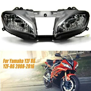 ブラックフロントヘッドライトヘッドランプアセンブリヤマハ 2008-2016 YZF R6 YZF R6 に適合 Black Front Headlight HeadLamp Assembly Fit For Yamaha 2008-2016 YZF R6 YZF R6 【並行輸入品】