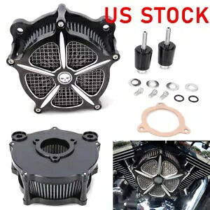 ブラック CNC エアクリーナー インテークフィルター ハーレーツーリンググライド FLH ソフテイル FXD FLS 用 Black CNC Air Cleaner Intake Filter For Harley Touring Glide FLH Softail FXD FLS 【並行輸入品】