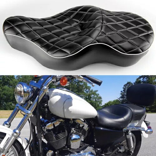 運転席助手席 2 アップ シート サドル ハーレー スポーツスター XL 883 1200 アイアン 2004 以降用 Driver Passenger 2-Up Seat Saddle For Harley Sportster XL 883 1200 Iron 2004-Up 【並行輸入品】