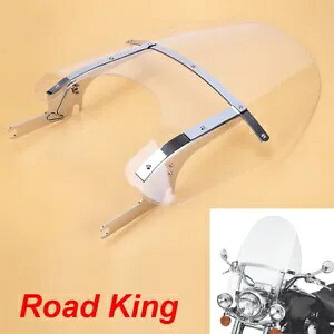 ハーレーツーリングロードキング FLHR 1994-up 用クリア取り外し可能フロントガラス ブラケット付き Clear Detachable Windshield For Harley Touring Road King FLHR 1994-up w/ Bracket 【並行輸入品】