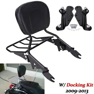 バックレスト シーシーバー 荷物ラック 4 点ドッキングキット ハーレー 09-13 ツーリングに適合 Backrest Sissy Bar Luggage Rack 4 Point Docking Kit Fit For Harley 09-13 Touring 【並行輸入品】