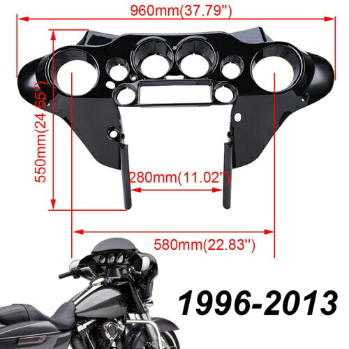 1996-2013 ABS ブラック フロントインナーフェアリング ハーレー エレクトラ ストリート トライ グライドに適合 1996-2013 ABS Black Front Inner Fairing Fit For Harley Electra Street Tri Glide 【並行輸入品】