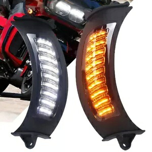 ヘッドライトフェアリングベントターンサイドライトハーレーロードグライドFLTR CVO 2015+に適合 Headlight Fairing Vent Turn Side Light Fit For Harley Road Glide FLTR CVO 2015+ 【並行輸入品】
