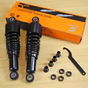 ハーレー ダイナ スポーツスター用ショックアブソーバー、アイアン 883、ローダウン 10.5 インチ ブラック Shock Absorbers for Harley Dyna Sportster, Iron 883, Lowering 10.5 inch Black 【並行輸入品】