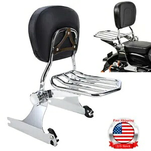 クロームバックレストシーシーバー荷物ラックハーレーダイナスーパーグライドFXDCカスタム用 Chrome Backrest Sissy Bar Luggage Rack For Harley Dyna Super Glide FXDC Custom 【並行輸入品】