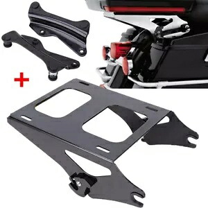 ブラック ツアーパック パックマウント ラック ドッキング ハードウェア キット ハーレー 14-UP ツーリング用 Black Tour Pak Pack Mount Rack Docking Hardware Kit For Harley 14-UP Touring 【並行輸入品】