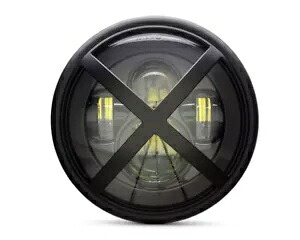 Triumph Bonneville T100 T120用Xラリーレンズグリル付きカスタムLEDヘッドライト Custom LED Headlight with X Rally Lens Grill for Triumph Bonneville T100 T120 【並行輸入品】