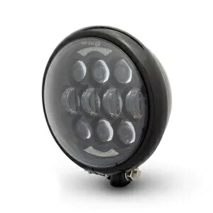 プロジェクター LED オートバイ ヘッドライト グロス ブラック カスタム レトロ プロジェクト バイク用 Projector LED Motorcycle Headlight Gloss Black for Custom Retro Project Bike 【並行輸入品】