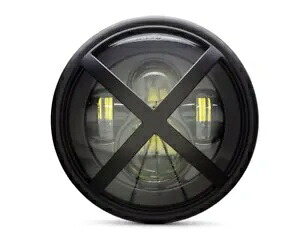 カスタムストリートバイクオートバイ LED ヘッドライト 7.7 インチ X-ラリーレンズグリル付き Custom Street Bike Motorcycle LED Headlight 7.7 inch with X - Rally Lens Grill 【並行輸入品】