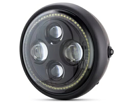 Triumph Street または Speed Twin 用 Halo リング付きプロジェクター LED ヘッドライト Projector LED Headlight with Halo Ring for Triumph Street or Speed Twin 【並行輸入品】