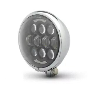 LED ヘッドライト ディープクローム ハーレーダビッドソン スポーツスター アイアン 883 1200 プロジェクト用 LED Headlight Deep Chrome for Harley Davidson Sportster Iron 883 1200 Project 【並行輸入品】