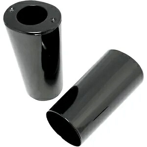 DRAG SPECIALTIES 0411-0044 スムース フォーク スライダー カバー - グロス ブラック - 純正長 DRAG SPECIALTIES 0411-0044 Smooth Fork Slider Covers - Gloss Black -Stock Length 【並行輸入品】