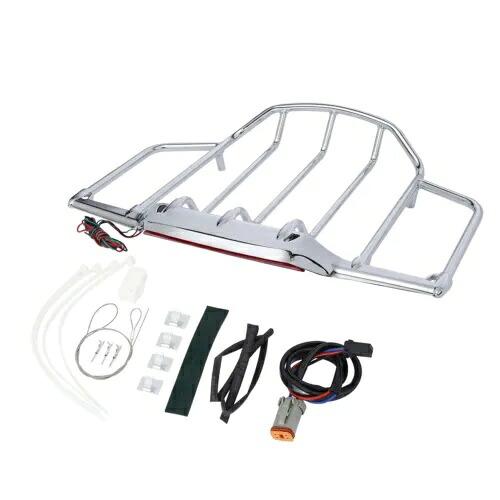 LED クローム 荷物ラック ハーレー ツーリング エレクトラ ストリート グライド エア ウィングに適合 LED Chrome Luggage Rack Fit For Harley Touring Electra Street Glide Air Wing 【並行輸入品】