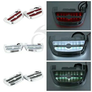 LEDライトパッセンジャーフットボードフロアボードカバーハーレーツーリングソフテイル用 Led Light passenger footboard floorboard cover Fit For Harley Touring Softail 【並行輸入品】